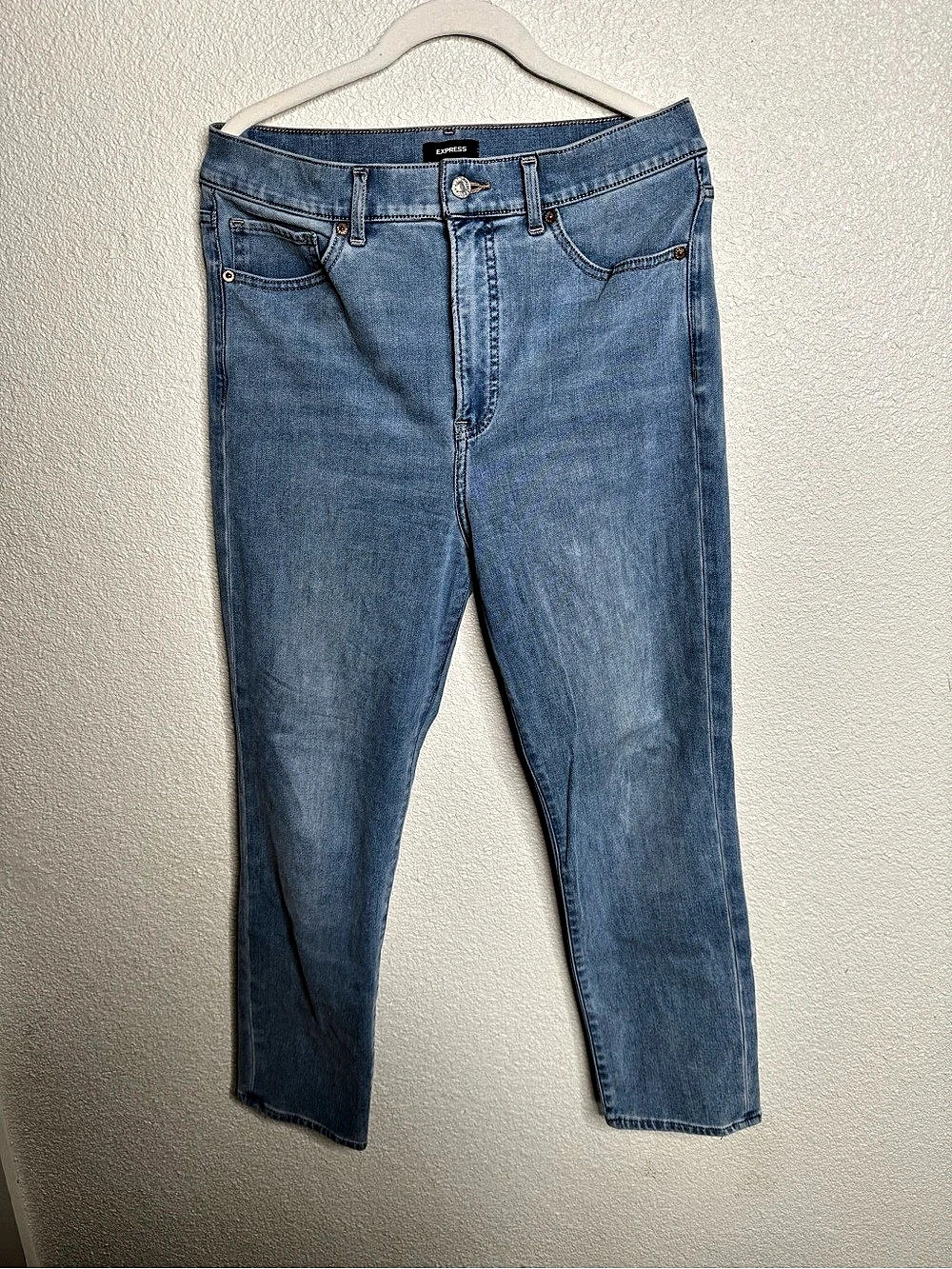 Express Slim Super High Rise Jeans Skinny Blue Waist 10